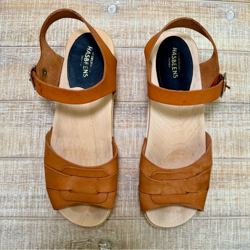 Swedish Hasbeens Low Heel Sandals - Picture 2 of 7
